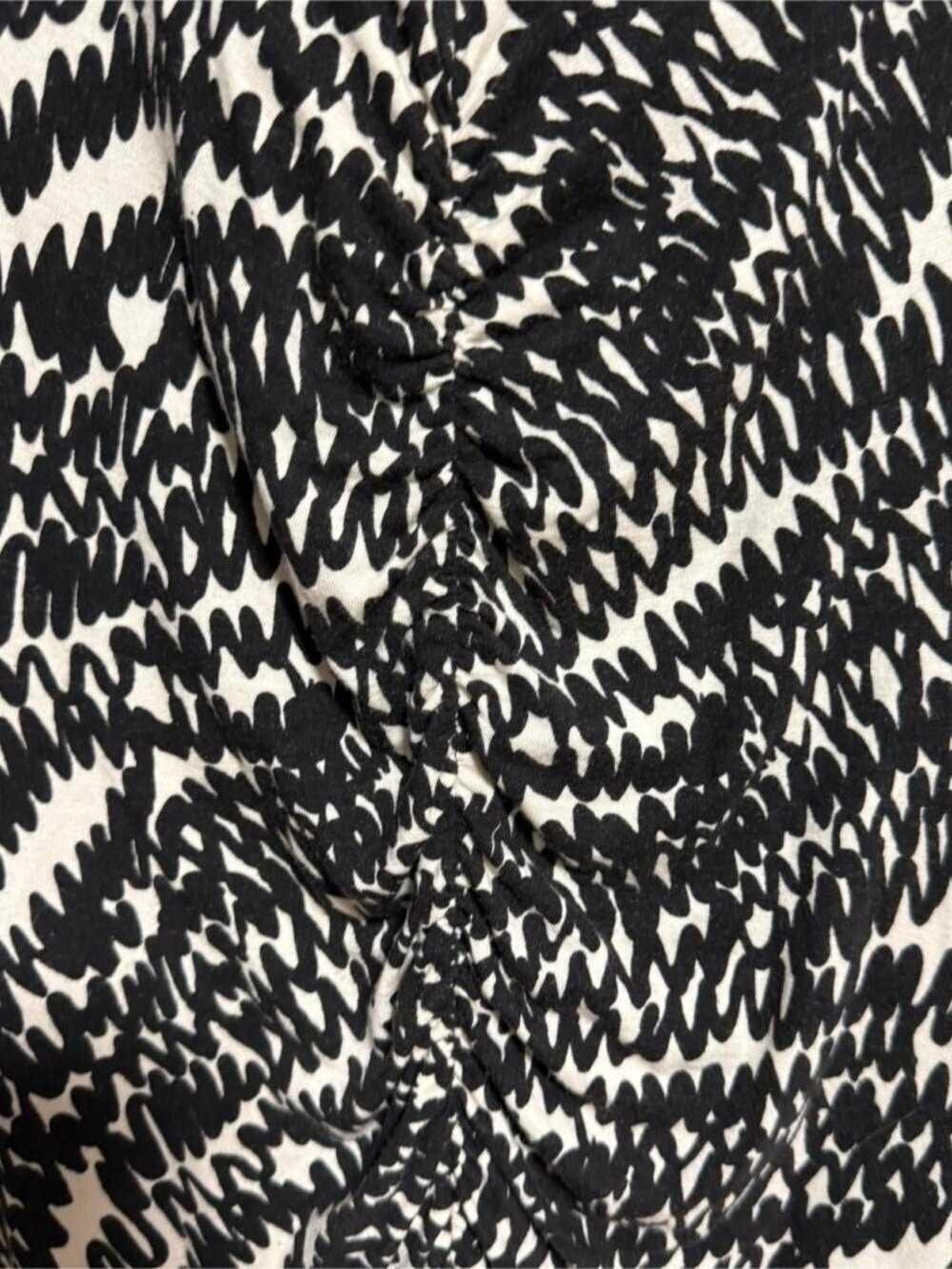 Vintage Betsy Johnson Black / Brown & Cream Abstract Handkerchief Dress Large - Picture 11 of 12